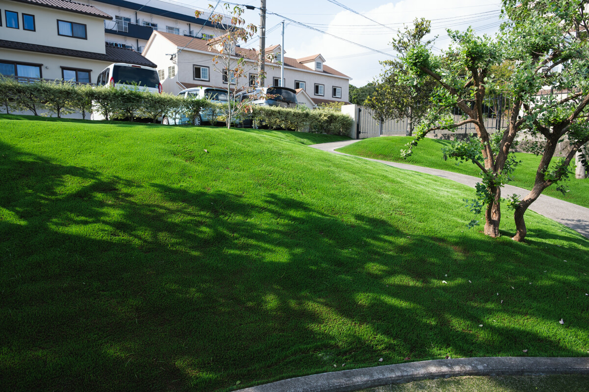 保育園の天然芝から人工芝への入れ替え工事の写真