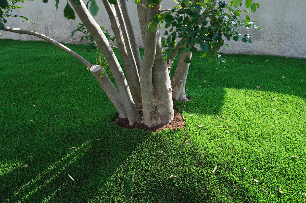 保育園の天然芝から人工芝への入れ替え工事の写真